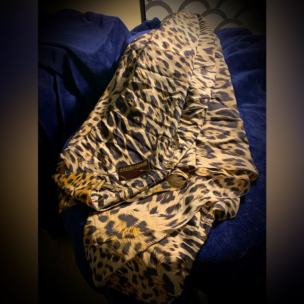 Roberto Cavalli Animal Print 100% Silk Scarf - NWT